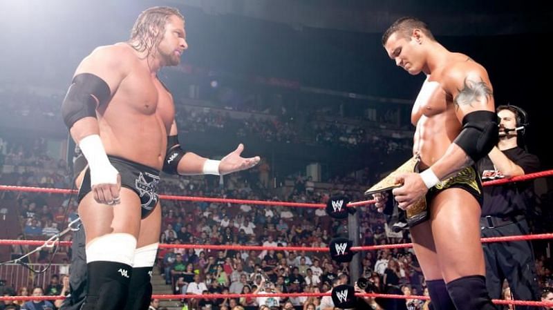 Randy Orton and Triple H have a long history with each other and have actually wrestled at the same number of Survivor Series events--two times in the same match.