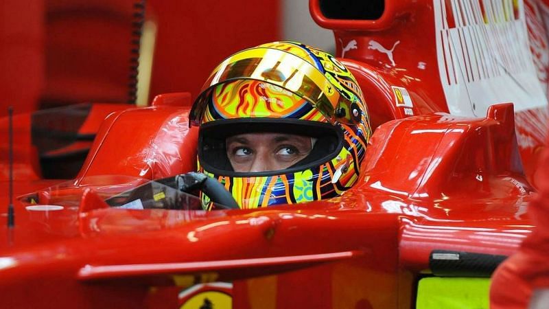 Rossi test driving for Team Scuderia Ferrari in 2006