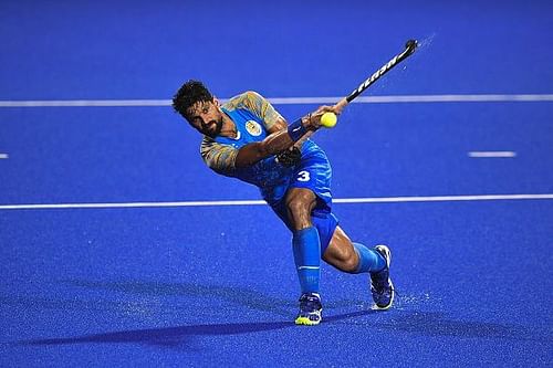 Rupinder Pal in action during Asian Games