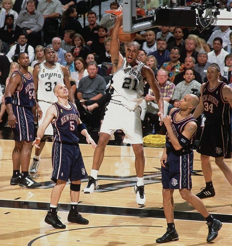 Tim Duncan scores a near quadruple-double in Game 6 of the 2003 NBA Finals