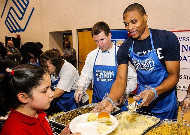 Russell Westbrook in a Why Not? Foundation event