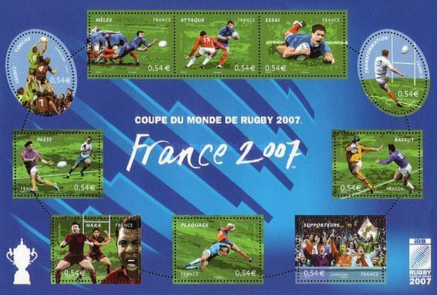 Miniature Sheet issued by France on 6th Rugby World Cup
