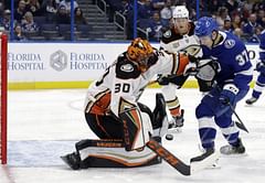 Miller makes 34 saves, lifts Ducks past Lightning 3-1