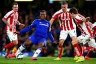 Chelsea's Didier Drogba scored PL goal no. 100 v Stoke