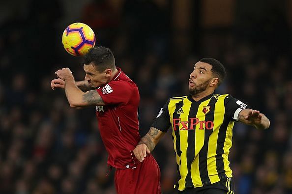 Deeney cut a frustrated figure against a resolute Liverpool defence.