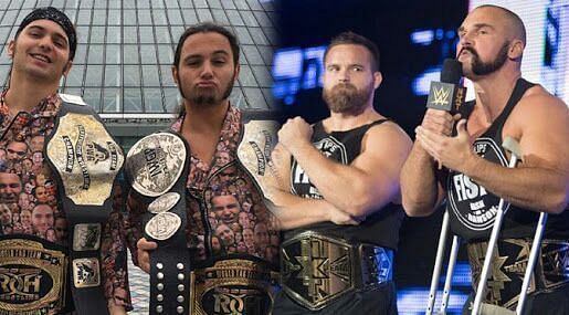 The Young Bucks (left) and The Revival (right) have been feuding for a long time now