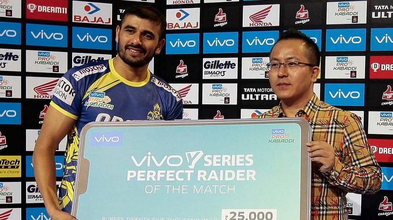 Ajay Thakur was the VIVO Perfect Raider of the match