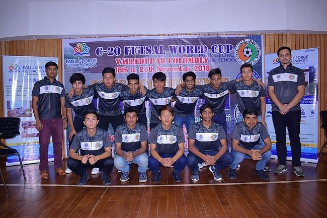The U-20 Indian Futsal Team with Coach Bishal Chetri