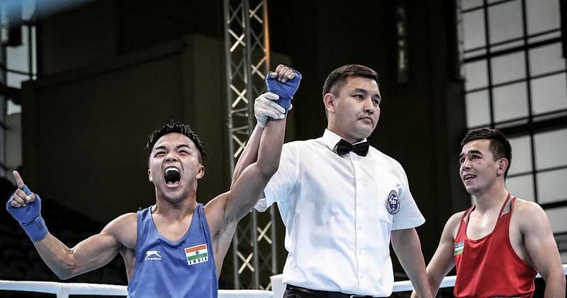 Lalbiakkima (left) defeated the World No.1 Hasanboy Dusmatov 4-1 earlier this year [Image: Scroll.in]