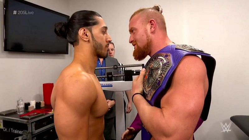 The official weigh-in for the Cruiserweight Title match ended in a brawl
