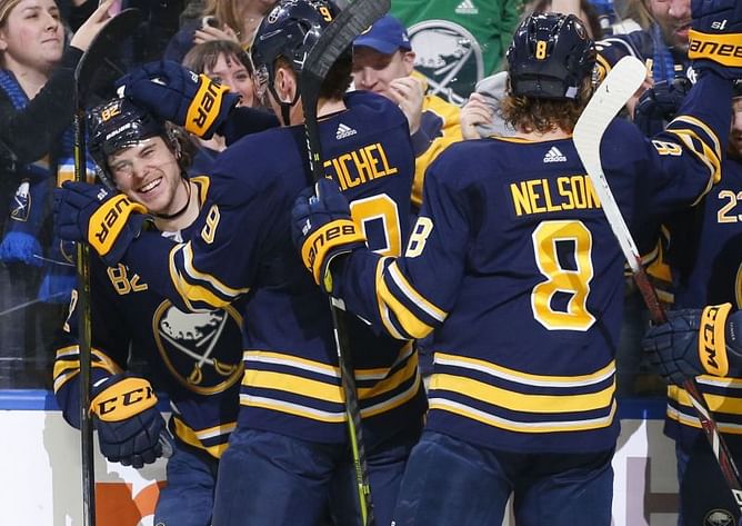 Sabres win 10th straight by beating Sharks 3-2 in OT