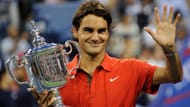 Federer winning his fifth US Open final