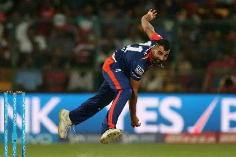 Mohammed Shami in action for the Delhi Daredevils