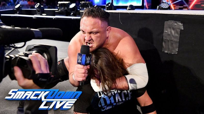 Samoa Joe during his feud with AJ Styles