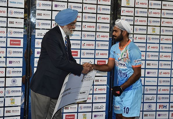 India&#039;s Simranjeet Singh was named Player of the Match