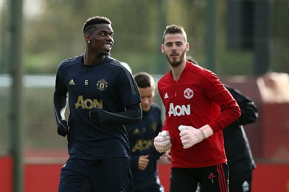 Juventus are reportedly interested in signing Manchester United&#039;s Paul Pogba(l) and David de Gea(r)