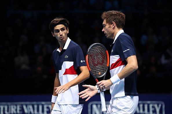 French pair Herbert and Mahut at their 2018 Nitto ATP Finals match against Bryan / Sock
