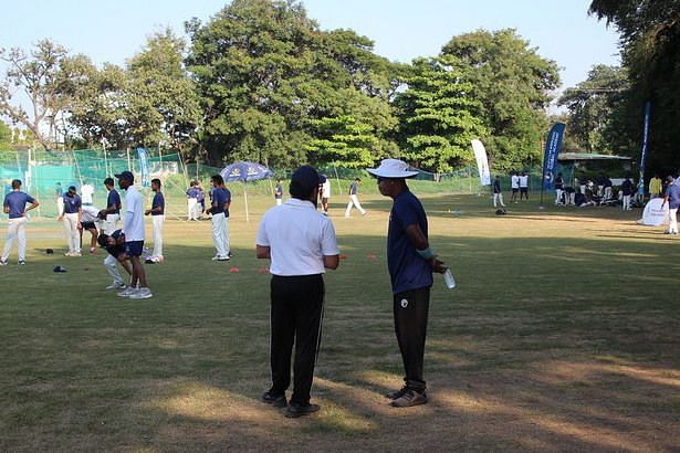 Sachin Tendulkar and Vinod Kambli at the TMGA camp