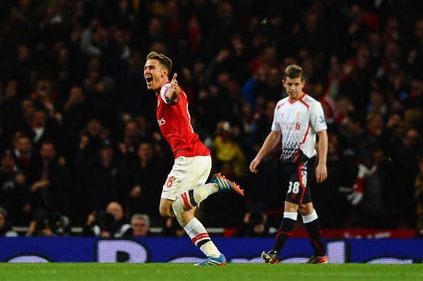 Aaron Ramsey has fond memories of playing against Liverpool.