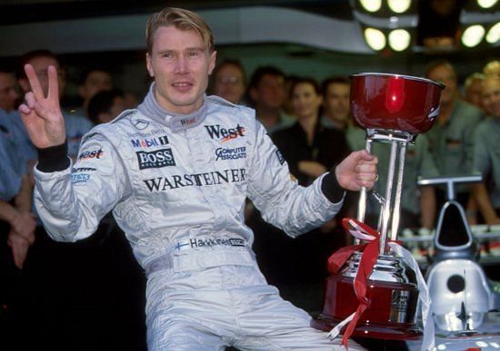 Hakkinen winning the championship in 1998