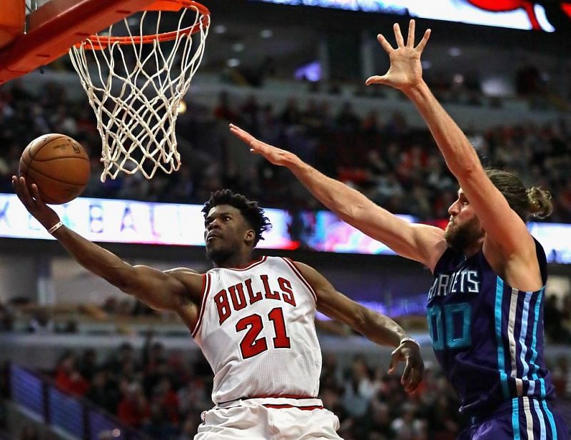 Jimmy Butler scored 52 points to defeat the Charlotte Hornets. Credit: SLAM