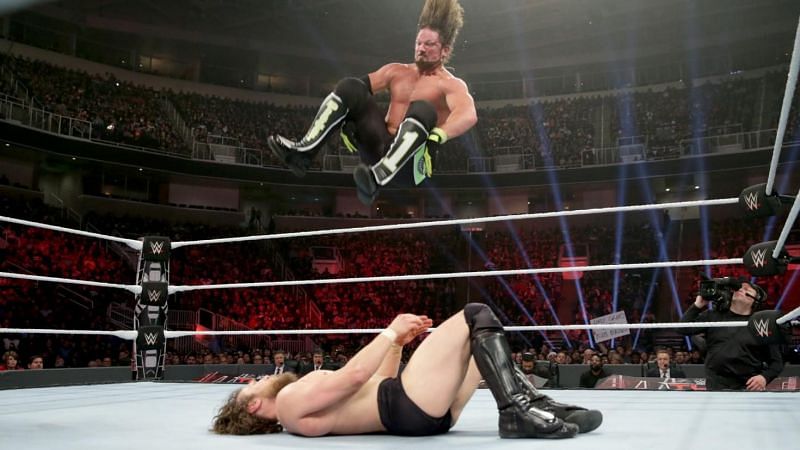 AJ Styles performing the 450 splash!