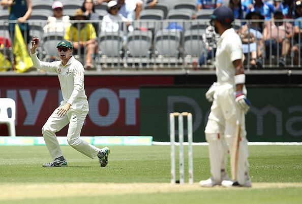 Peter Handscomb claiming a low catch