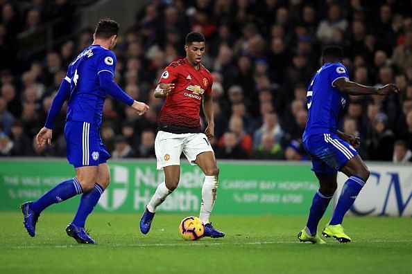 Marcus Rashford was on fire for Manchester United against Cardiff
