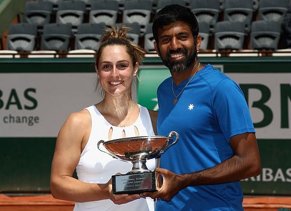 Rohan Bopanna lifts his maiden Grand Slam trophy at the 2017 French Open