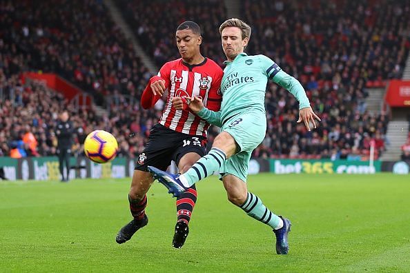 Monreal shifted from a wing-back to a back four after Bellerinwas replaced
