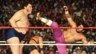 Haku battles his future tag partner, Andre The Giant