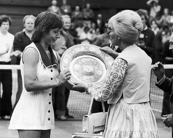 Martina Navratilova with the 1978 Wimbledon trophy
