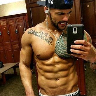 One of Ricochet's social media posts displaying his ripped nature.