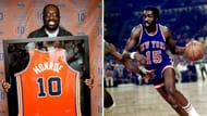 Earl Monroe's number 10 and number 15 jersey retired by the Baltimore (Wizards) and the New York Knicks
