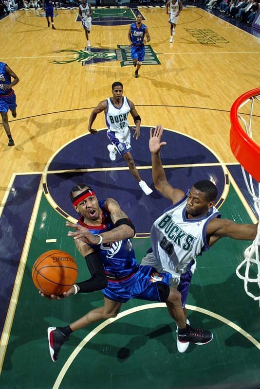 Allen Iverson dropped 54 points to blow out the Bucks. credit: NBA