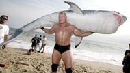 Brock Lesnar during WWE's SummerSlam 2003 ad shoot