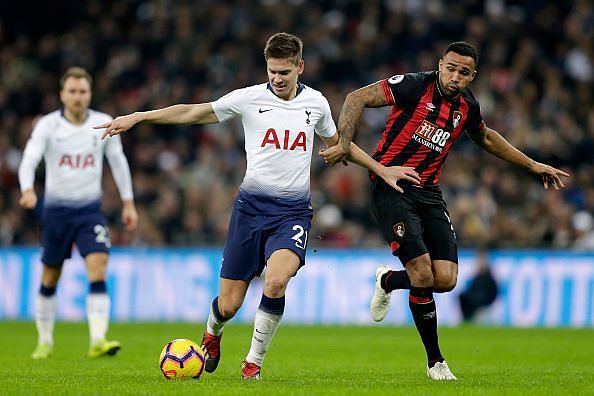 Bournemouth top scorer Callum Wilson in action against Tottenham