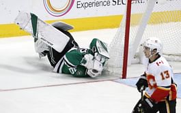 Bishop, Khudobin combine for shutout, Stars beat Flames 2-0