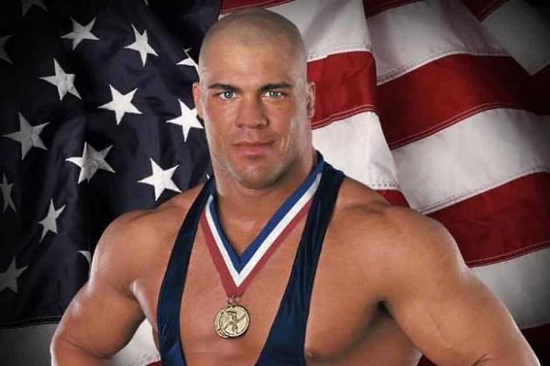 Kurt Angle with his gold medal