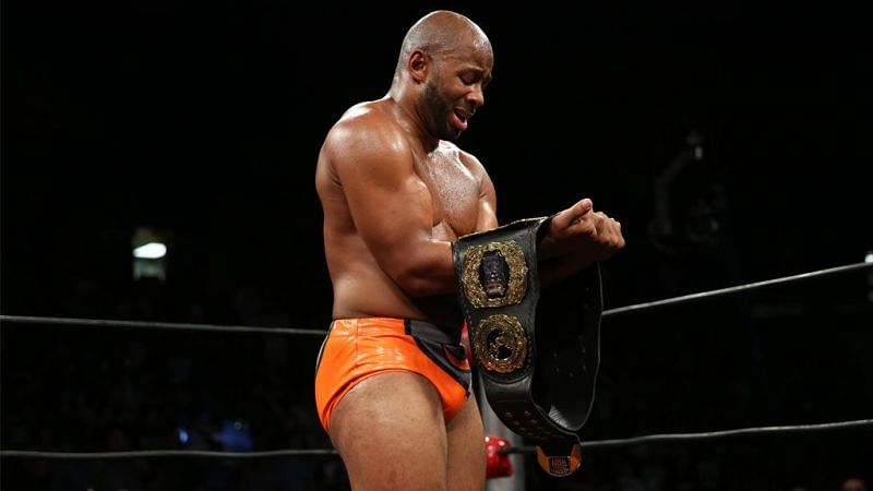 Jay Lethal with the ROH world title.