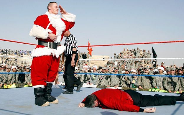 John Cena drops the Chairman of the Board, at Tribute to the Troops 2007