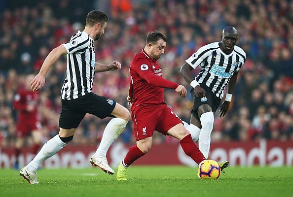 Shaqiri was lively against the Magpies.