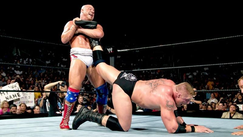 Kurt Angle made the Beast tap out at Summerslam 2003.