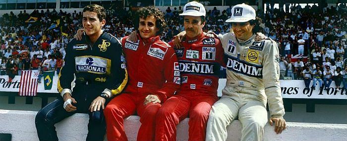The famed gang of 4 - Senna, Prost, Mansell and Piquet