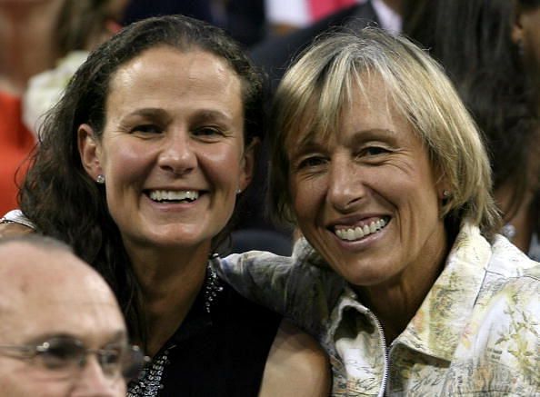 Pam Shriver (left) and Martina Navratilova - the greatest Doubles pair in Women&#039;s Tennis. They won all 4 Grand Slam titles in the year 1984