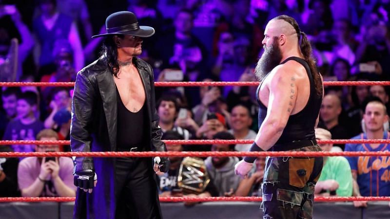 The Undertaker and Braun Strowman facing off on Raw.