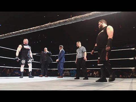 Brock Lesnar and Kevin Owens before their match in 2017