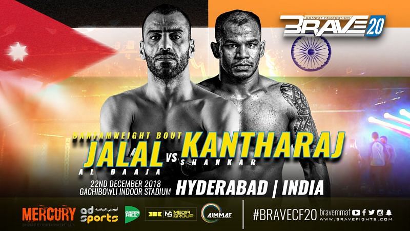 Kantaraj Shankar will face Jalal Al Daaja in a bantamweight bout in the main card of Brave 20
