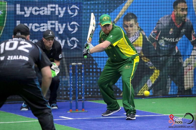 Jay Otto batting during the 2017 Indoor Cricket World Cup (Image Courtesy: Powershots Photography)