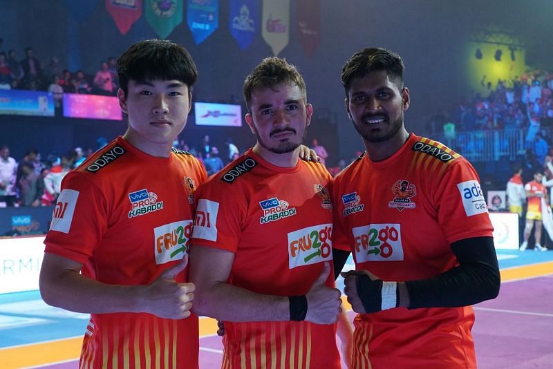 Parvesh Bhainswal (centre) will be key to stopping Pardeep Narwal